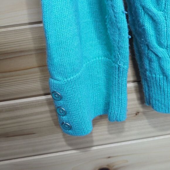 Talbots Sweater Womens 3X Blue Long Sleeve Lambswool Blend Aqua Blue - Picture 3 of 8
